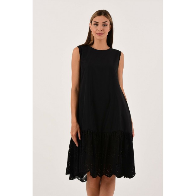 Modagusto Eteği Fistolu Siyah Elbise Modagusto Eteği Fistolu Siyah Elbise