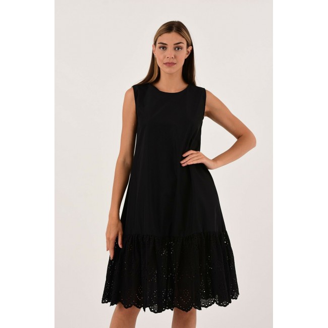 Modagusto Eteği Fistolu Siyah Elbise Modagusto Eteği Fistolu Siyah Elbise